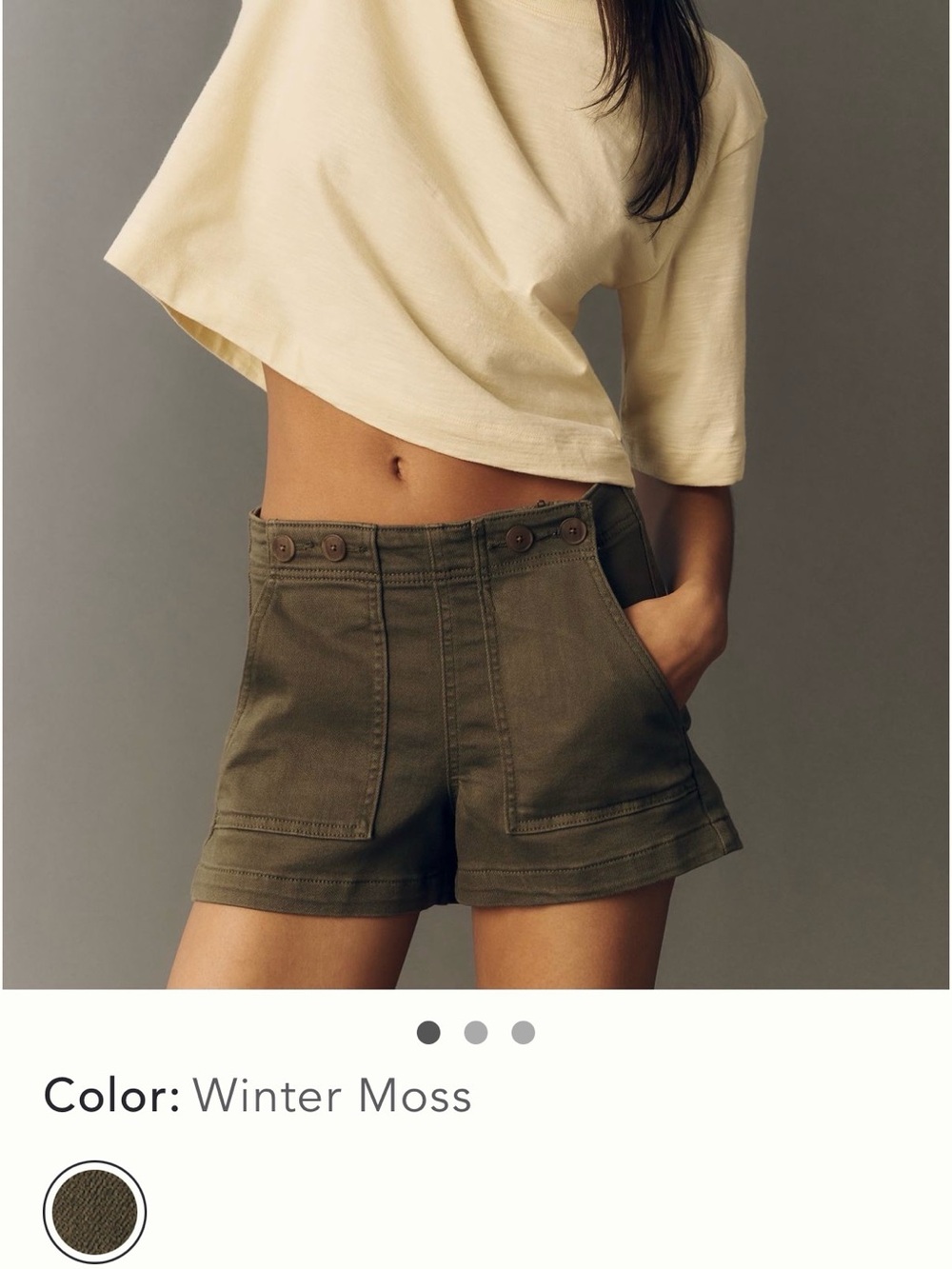 Pilcro Kit High-Rise Utility Shorts Green 30 NWT